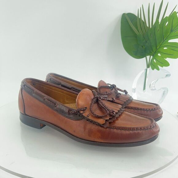 Allen Edmonds Woodstock Brown Leather Loafers Size 11.5 B - Picture 2 of 14